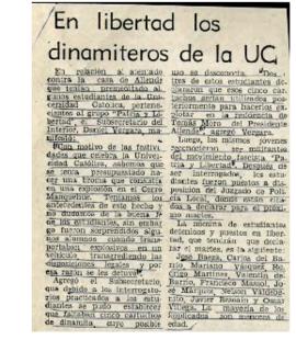 En libertad los dinamiteros de la UC