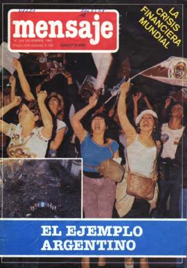 PORTADA E INDICE REVISTA "MENSAJE" Nº 325