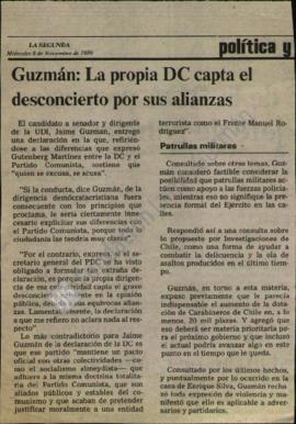 Prensa en La Segunda. Guzmán: la propia DC capta el desconcierto por sus alianzas