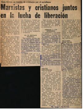 CURA ARROYO EN REUNION DE CRISTIANOS POR EL SOCIALISMO: MARXISTAS Y CRISTIANOS JUNTOS EN LA LUCHA...