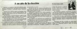 Columna en La Tercera A un año de la elección