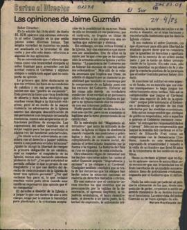 RECOPILACION DE CARTAS AL DIRECTOR DE "EL SUR" RELATIVAS A CRITICAS DE JAIME GUZMAN AL ...