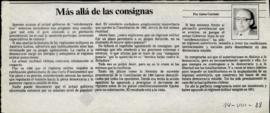 Columna en La Tercera Más allá de las consignas