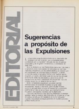 Editorial "Sugerencias a propósito de las expulsiones", Realidad año 4, número 43