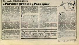 Columna en La Segunda ¿Partidos pronto? ¿Para qué?