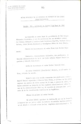 Actas Oficiales de la Comisión de Estudios de las Leyes Orgánicas Constitucionales. Sesión 10ma, ...