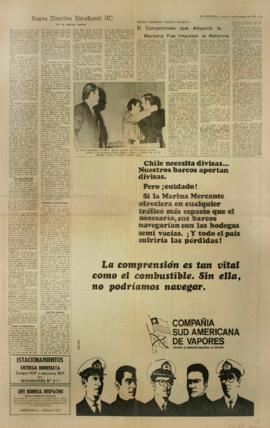 Prensa en El Mercurio. Nueva directiva estudiantil UC