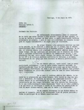 Carta a Patricio Aylwin de Jaime Guzmán
