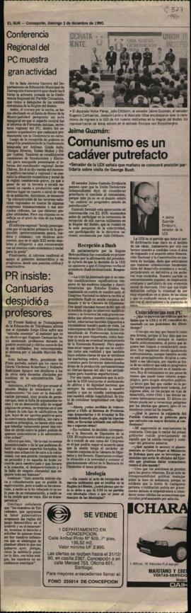 Entrevista en El Sur de Concepción "Comunismo es un cadáver putrefacto"