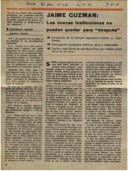 Entrevista en Qué Pasa "Las instituciones no pueden quedar para después"