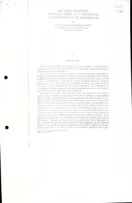 Las Leyes Orgánicas: un estudio en torno a su naturaleza y procedimiento de elaboración