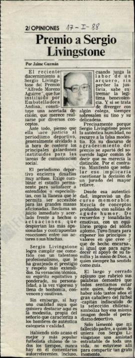 Columna en La Tercera Premio a Sergio Livingstone