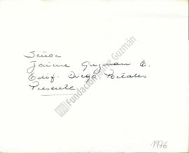 Tarjeta de Navidad a Jaime Guzmán