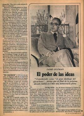 Entrevista en Hoy Jaime Guzmán: El poder de las ideas