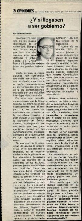 Columna en La Tercera ¿Y si llegasen a ser gobierno?