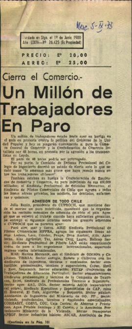 Cierra el comercio: un millón de trabajadores en paro