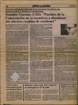 Prensa La Segunda. "Partidos de la concertación no se resuelven a abandonar resabios de esta...