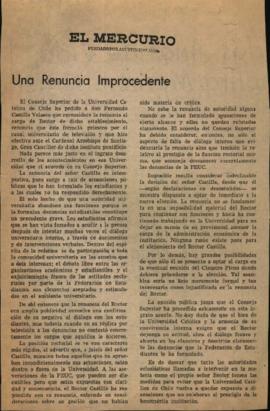 Prensa en El Mercurio. Una renuncia improcedente