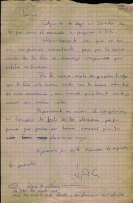 Carta a Jaime Guzmán sobre acuerdo UDI - RN