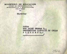 Invitación a Jaime Guzmán a participar de ciclo de conferencias por el 10mo aniversario del Centr...