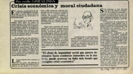 Columna en La Segunda Crisis económica y moral ciudadana