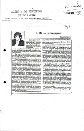 Opinión en El Centro. La UDI, un partido popular