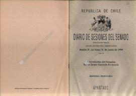 Diario de Sesiones del Senado. Intervención por Reforma Tributaria