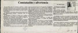 Columna en La Tercera Constatación y advertencia