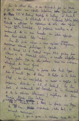 Manuscrito de "Ante una proposición atribuida a S. E. el Cardenal"