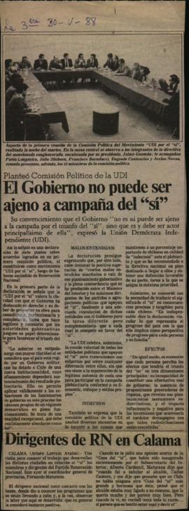 Prensa La Tercera. El Gobierno No Puede ser Ajeno a Campaña del SÍ