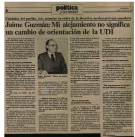 Prensa La Segunda. Mi alejamiento no significa un cambio de orientación de la UDI