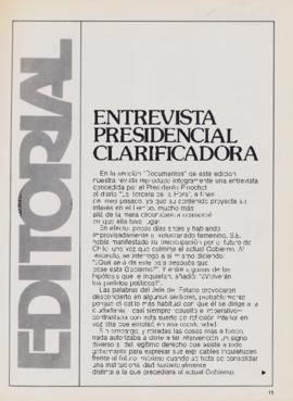 Editorial "Entrevista presidencial clarificadora", Realidad año 4, número 37