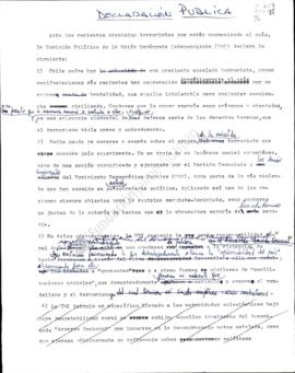 Prensa. Borrador Declaración Pública Ante Recientes Atentados Terroristas