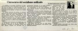 Columna en La Tercera Claroscuros del socialismo unificado