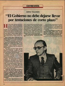 Entrevista en Qué Pasa "El Gobierno no debe dejarse llevar por tentaciones de corto plazo"