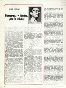 Columna en Ercilla. Democracia y libertad ¿son lo mismo?