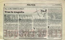 Columna en La Segunda Tras la tragedia