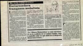 Columna en La Segunda Esclarecedora franqueza socialista