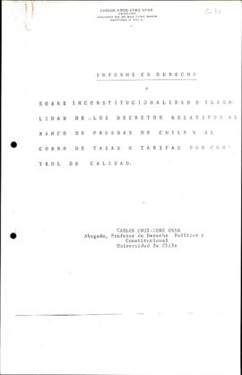 Informe en derecho sobre inconstitucionalidad e ilegalidad de los Decretos relativos al Banco de ...