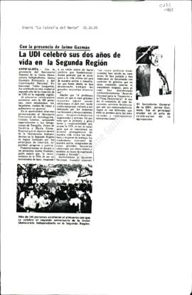 Prensa en La Estrella del Norte. La UDI Celebró sus dos años de vida en la Segunda Región