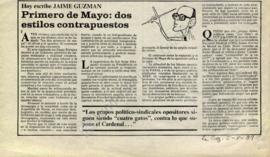 Columna en La Segunda. Primero de Mayo: dos estilos contrapuestos