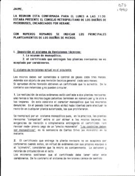 Minuta para reunión con Consejo Metropolitano de Dueños de Microbuses con solicitudes del gremio