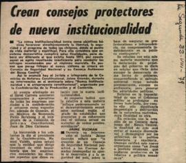 Prensa en La Segunda. Crean consejo protectores de nueva institucionalidad
