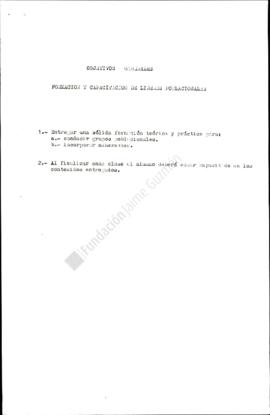 Planificación de contenido de formación y capacitación de Líderes Poblacionales