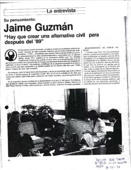Entrevista en Qué Pasa "Hay que crear una alternativa civil para después del '89"