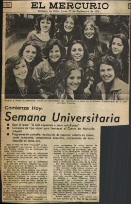 Prensa en El Mercurio. Comienza hoy. Semana universitaria
