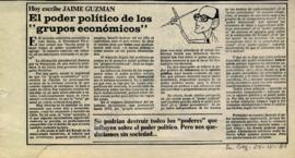 Columna en La Segunda El poder político de los "grupos económicos"