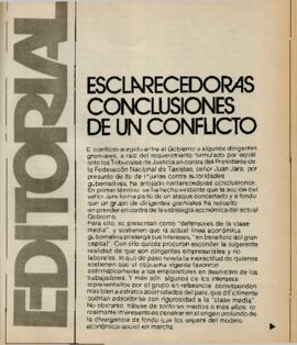 Editorial "Esclarecedoras conclusiones de un conflicto", Realidad año 1, número 12