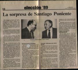 Prensa en La Segunda. La sorpresa de Santiago Poniente