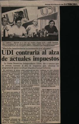 Prensa La Tercera. UDI Contraria al Alza de Actuales Impuestos